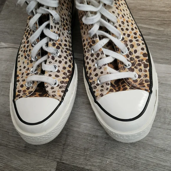 Converse Chuck Taylor All Star Leopard High Top Sneakers Women 10.5 Men 8.5 - Picture 6 of 12